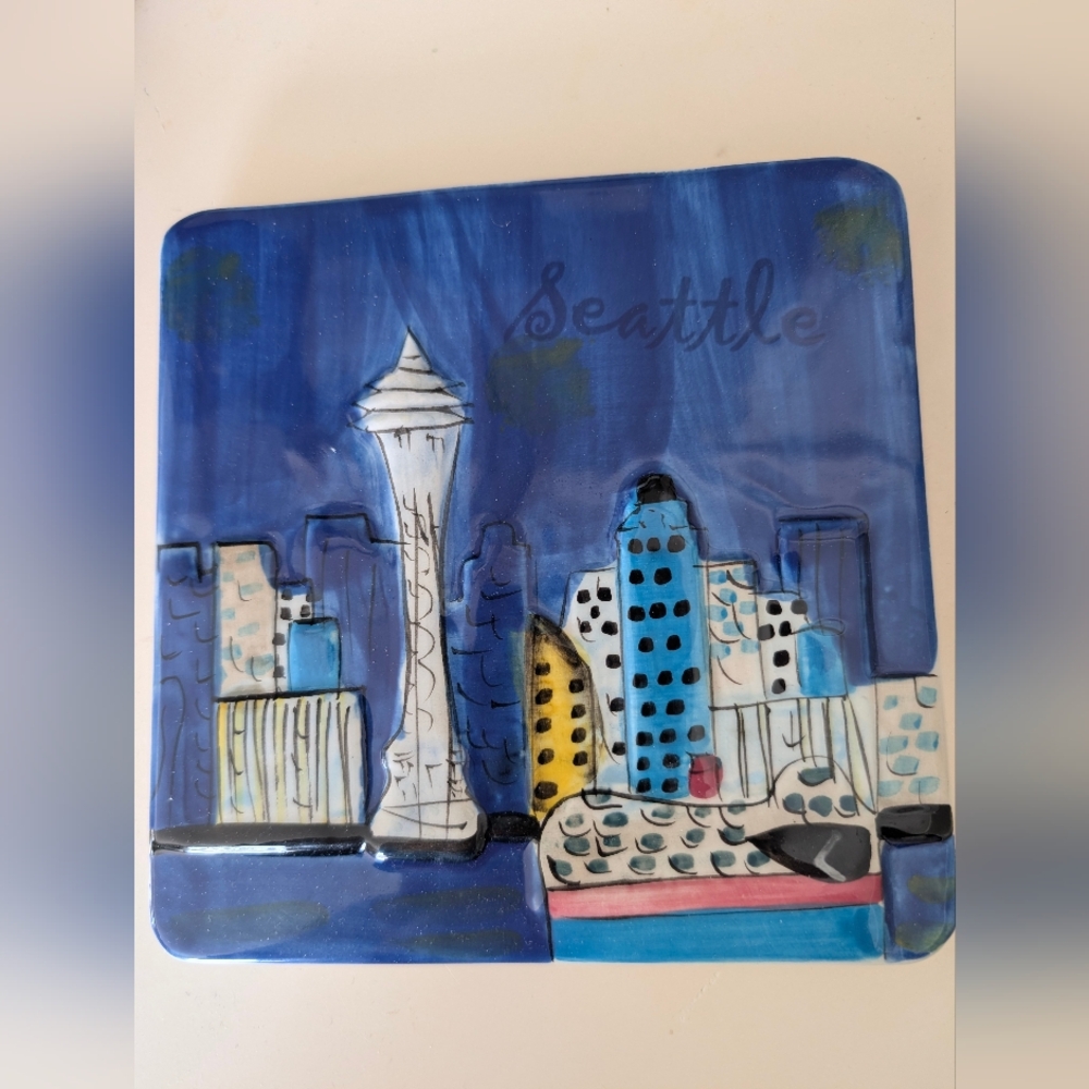 Seattle Skyline Ceramic Tile Trivet